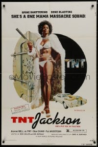 7p907 TNT JACKSON 1sh 1974 John Solie art of Jeanne Bell, sexy black hit woman!