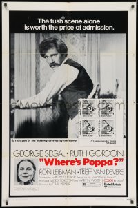 7p981 WHERE'S POPPA 1sh 1970 Carl Reiner directed comedy, George Segal & Ruth Gordon!