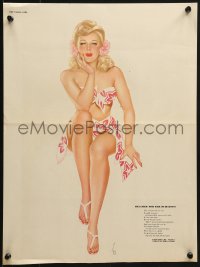 7r068 ALBERTO VARGAS Beached for the Duration magazine page 1940s sexy pin-up art for Esquire Magazine!