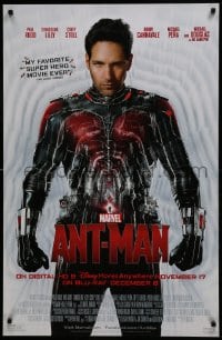 7r249 ANT-MAN 26x40 video poster 2015 Paul Rudd in title role, Michael Douglas, Evangeline Lilly!
