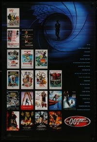 7r525 007 40TH ANNIVERSARY 27x40 commercial poster 2002 cool images of most Bond movie one-sheets!