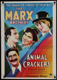 7r532 ANIMAL CRACKERS 20x28 commercial poster 1990 all four Marx Brothers!