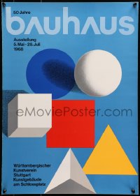 7r869 50 JAHRE BAUHAUS 17x23 German museum/art exhibition 1968 colorful shapes by Herbert Bayer!