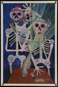 7r065 RUFINO TAMAYO 27x41 art print 1990s great Day of the Dead skeleton artwork!