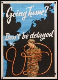 7r003 GOING HOME? DON'T BE DELAYED BY VD 16x23 Australian WWII war poster 1946 Franz O. Schiffers!