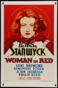 7r020 WOMAN IN RED S2 recreation 1sh 2000 wonderful artwork of sexy redhead Barbara Stanwyck!