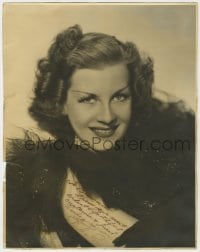 7s315 SHIRLEY ROSS signed deluxe 10.75x13.5 still 1940s head & shoulders portrait in great outfit!