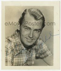 7s753 ALAN LADD signed 3.25x3.75 photo 1950s great head & shoulders portrait in cool shirt!