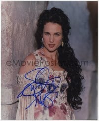7s825 ANDIE MACDOWELL signed color 8x9.75 REPRO still 2000s sexy portrait with long flowing hair!