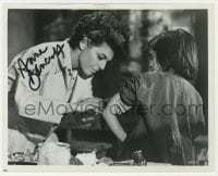 7s349 ANNE BANCROFT signed 8x10 still 1966 as doctor giving a shot to young child in 7 Women!
