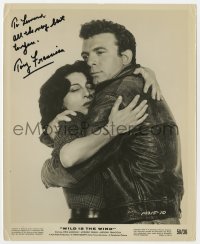 7s354 ANTHONY FRANCIOSA signed 8x10 still 1958 close up hugging Anna Magnani in Wild is the Wind!