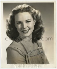 7s362 BARBARA BRITTON signed 8.25x10 still 1942 head & shoulders smiling portrait at Paramount!