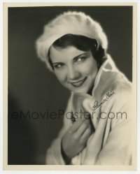 7s366 BERNICE CLAIRE signed 8x10.25 still 1930s smiling portrait in coat & hat by Elmer Fryer!