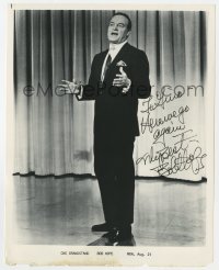 7s651 BOB HOPE signed 8x10.25 publicity still 1970s full-length performing on stage again!
