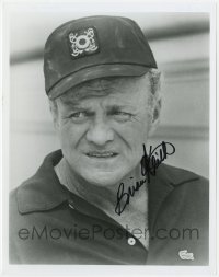 7s864 BRIAN KEITH signed 8x10.25 REPRO still 1980s head & shoulders portrait wearing hat!