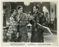7s383 CHARLES STARRETT signed 8x10.25 still R1972 w/Boris Karloff & Myrna Loy in Mask of Fu Manchu!