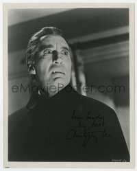 7s388 CHRISTOPHER LEE signed 8x10 still 1968 best vampire c/u in Dracula Has Risen From the Grave!