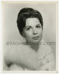 7s391 CLAIRE BLOOM signed 8x10.25 still 1950s head & shoulders MGM portrait wearing fur!