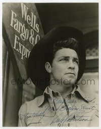 7s395 DALE ROBERTSON signed TV 7.5x9.5 still 1950s cowboy portrait from Tales of Wells Fargo!