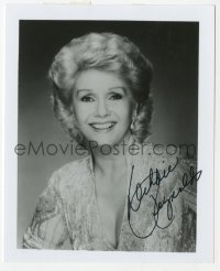 7s882 DEBBIE REYNOLDS signed 4x5 REPRO still 1980s great smiling close up late in her career!