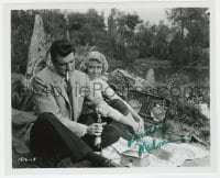 7s408 DOROTHY MALONE signed 8.25x10 still 1956 w/ Rock Hudson in a scene from Written on the Wind!