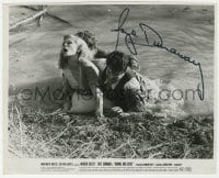 7s422 FAYE DUNAWAY signed 8x9.75 still 1967 in water with Warren Beatty & Pollard in Bonnie & Clyde!