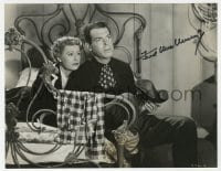 7s429 FRED MACMURRAY signed 7.5x9.5 still 1950 close up with Irene Dunne in Never a Dull Moment!