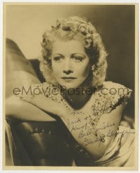 7s450 GLADYS GEORGE signed deluxe 8x10 still 1930s seated close up leaning on back of chair!