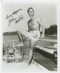 7s910 GORDON MACRAE signed 8x9.75 REPRO still 1980s close up barechested & smiling on his boat!