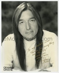 7s911 GRAHAM GREENE signed 8x10 publicity still 1980s portrait of the Canadian First Nations actor!