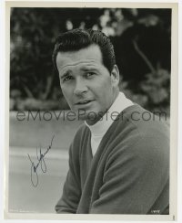 7s478 JAMES GARNER signed 8x10.25 still 1960s great head & shoulders portrait of the leading man!