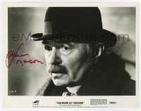 7s480 JAMES MASON signed 8x10 still 1979 great close up with hat & mustache in Murder By Decree!