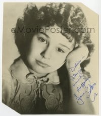 7s925 JANE WITHERS signed 6.75x8 REPRO 1960s great head & shoulders portrait of the child star!