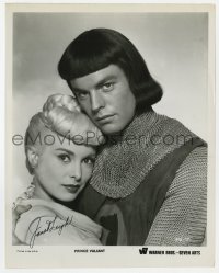 7s490 JANET LEIGH signed TV 8x10.25 still R1960s close up with Robert Wagner in Prince Valiant!
