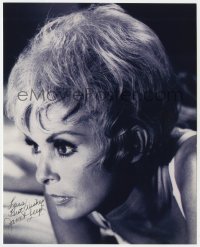 7s928 JANET LEIGH signed 8x10 REPRO still 1980s super close intense portrait with short hair!