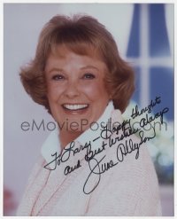 7s834 JUNE ALLYSON signed color 8x10 REPRO still 1980s great smiling portrait later in her career!