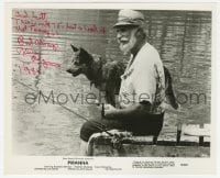 7s520 KEENAN WYNN signed 8.25x10 still 1978 sitting on dock fishing with his dog in Piranha!