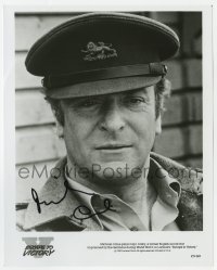 7s554 MICHAEL CAINE signed 8x10 still 1981 head & shoulders portrait in uniform from Victory!