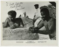 7s568 OSSIE DAVIS signed 8x10.25 still 1969 barechested close up as an African native from Slaves!