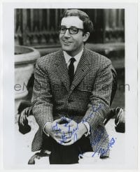 7s970 PETER SELLERS signed 8.25x10.25 REPRO still 1968 seated portrait wearing glasses outdoors!