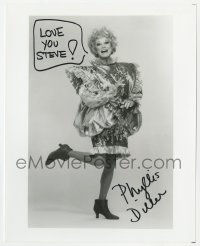 7s971 PHYLLIS DILLER signed 8x10 publicity still 1980s full-length portrait of the zany comedienne!