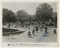 7s601 ROBERT PRESTON signed 8x10.25 still 1962 in a musical number on street from The Music Man!