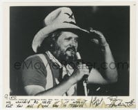 7s979 RONNIE HAWKINS signed 8x10 publicity still 1980s the musician performing on stage!