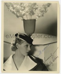 7s612 SALLY BLANE signed 8x10 still 1930s profile portrait of the pretty actress wearing cool hat!