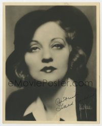 7s628 TALLULAH BANKHEAD signed deluxe 8x10 still 1920s close portrait with hat by Herbert Mitchell!