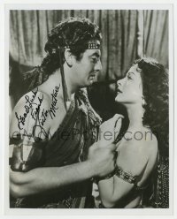 7s995 VICTOR MATURE signed 8x10 REPRO still 1980s best c/u with Hedy Lamarr in Samson & Delilah!
