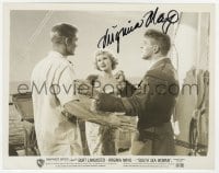 7s638 VIRGINIA MAYO signed 8x10.25 still 1953 with Burt Lancaster in South Sea Woman!