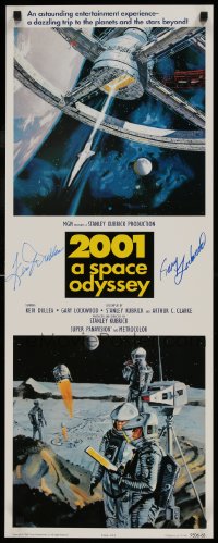 7s008 2001: A SPACE ODYSSEY signed 14x36 commercial poster 1995 by Gary Lockwood AND Keir Dullea!