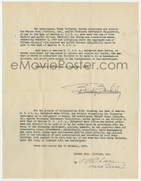 7s699 BUSBY BERKELEY signed contract 1935 Warner Bros. pays his $15,500 debt to Bank of America!