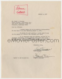 7s700 DAVID JANSSEN signed contract 1967 hiring Frank Liberman as his publicist for $1,000/month!